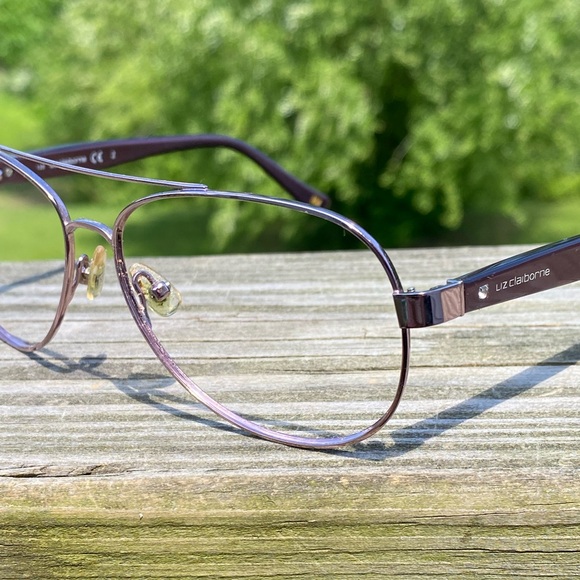 Liz Claiborne glasses frames metallic pink rose mauve 58[]14 135 - Picture 2 of 15